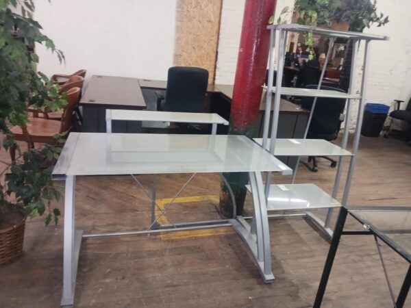 Glass Desk & Bookcase